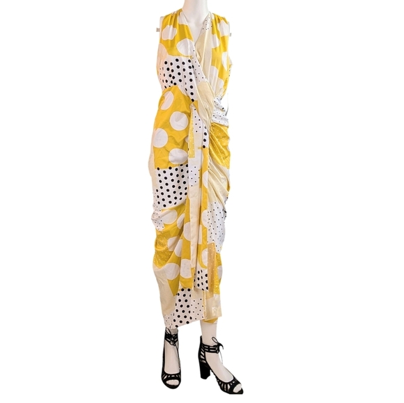 Eva Mendes For NY & Co Fabulous Polka Dot Faux Wrap Dress!! - Picture 1 of 17